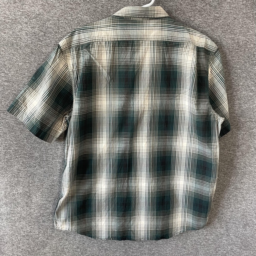 Filson Shirt Mens Large Green Grey Plaid Cotton Short Sleeve Button Up Casual - Picture 8 of 9